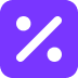Icon of a percentage symbol